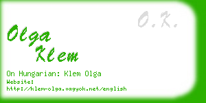 olga klem business card